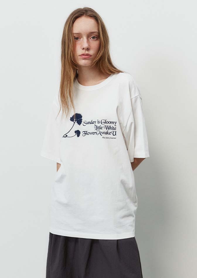 플로럴 프린트 반팔 티셔츠